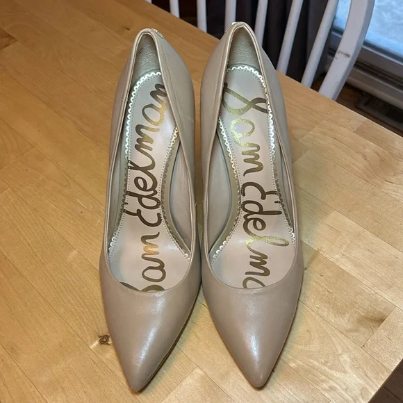Sam Edelman Danna heels size 9 1/2, great condition, soft beige - Picture 1 of 4